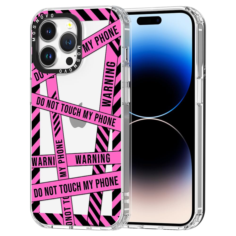 MOSNOVOfor iPhone 14 Pro Max Case, [Buffertech 6.6 ft Drop Impact] [Anti Peel Off] Clear Shockproof TPU Protective Bumper Phone Cases Cover with Do Not Touch My Phone Design for iPhone 14 Pro Max