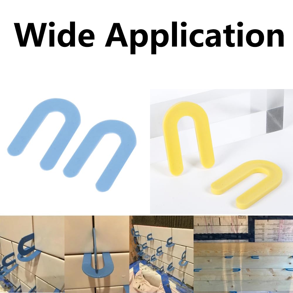 200 Entretoises Carrelage En Plastique Diyfixlcd - Forme Fer à Cheval, Jaune, 4.8mm