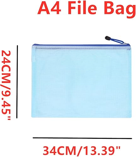 Miniatura 2 de 12 bolsas de malla con cremallera para documentos, carpetas de archivos A4 de PVC con cremallera de plástico, bolsas impermeables para rompecabezas