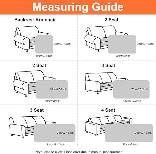 Miniatura 5 de Smiry - Funda de sofá lavable para perros, funda antideslizante y mullida para sofá de 3 cojines, apta para mascotas, funda gruesa y suave para