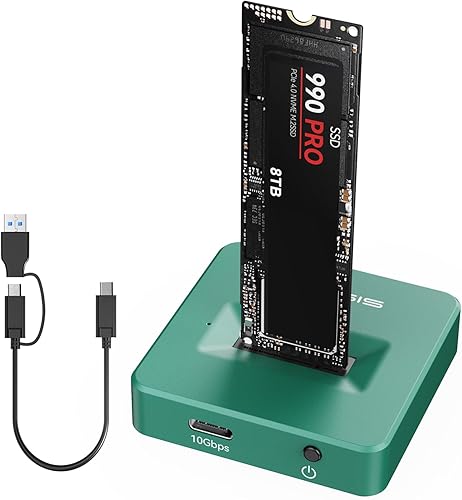 ACASIS - Estación de acoplamiento NVME a USB, carcasa de aleación de aluminio, disipación de calor rápida, adaptador M.2 a USB de 10 Gbps, adaptador