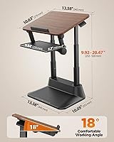 Vista 7 de SAIJI Laptop Stand for Desk, Stable Standing Laptop Riser with Foldable Mouse Pad, Standing Computer Stand with 4 Adjustable Height Up to 20.47