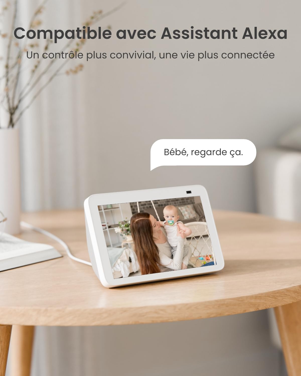 Reolink 4K 360° Caméra Surveillance WiFi Intérieure, Wi-FI 6 Bi-Bande Caméra Bébé, Détection de Personne/Animaux/Pleurs, Zoom Optique 3X, Suivi Auto, Vision Nocturne, E1 Zoom
