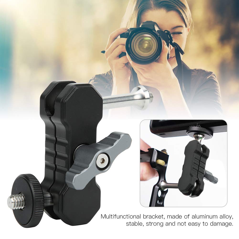 Aluminium Alloy Magic Arm Ballhead Support Cage, Stable and Expansion Stand Bracket Accessory with 1/4 Inch Screw, 360 Degree Rotating Ballhead for Photographic Equipmen