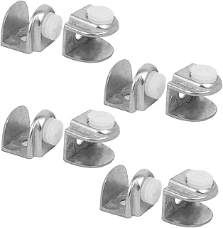 Aexit Cupboard Cabinet Fall Protection Adjustable Threaded Glass Clamps Clip Safety Clips 18x15x14mm 8pcs
