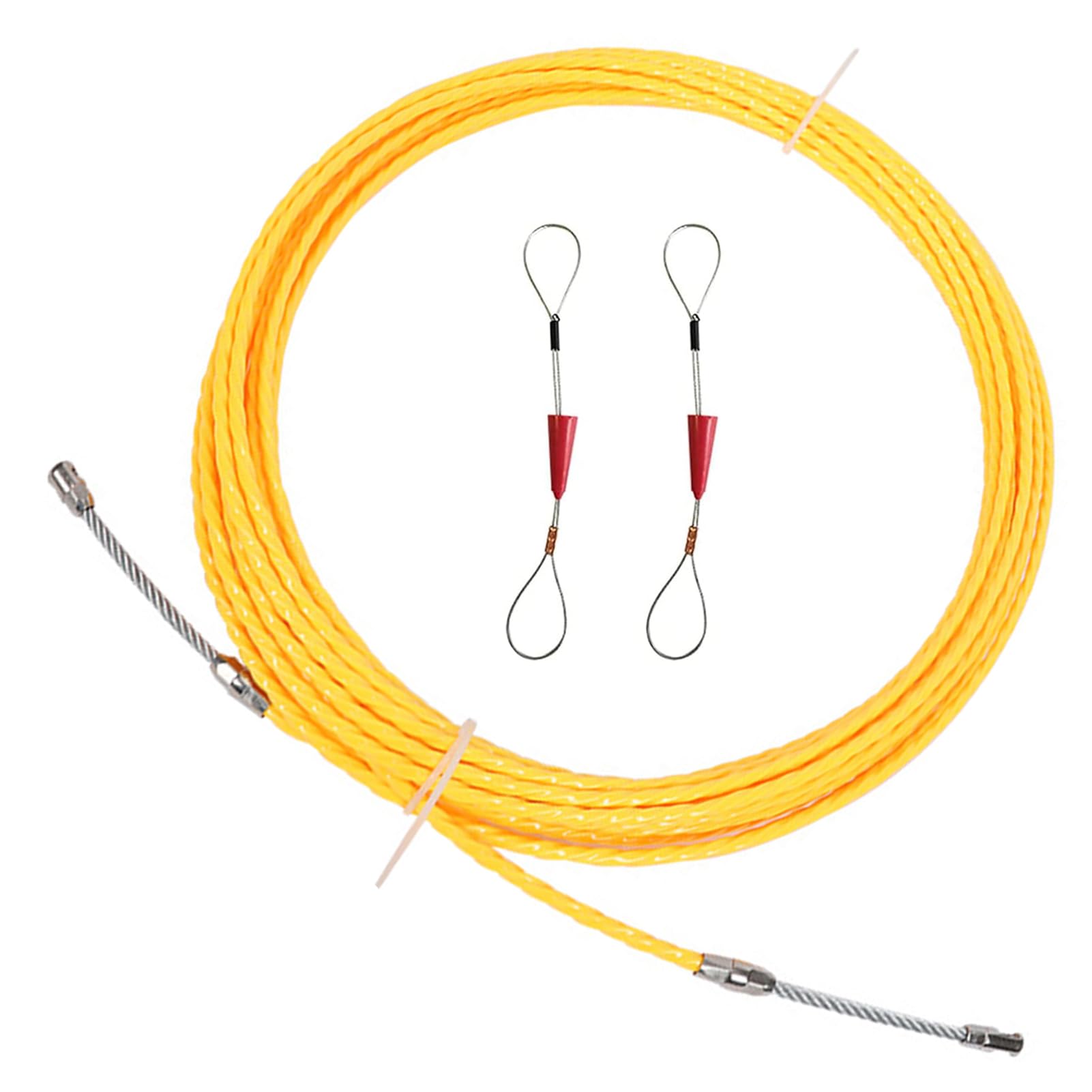 30m Fischband Drahtzieher Durch, Durchmesser 4,5mm, Polyester Einziehspirale Mit Führungsfeder, Kabeleinziehhilfe Zugdraht Einziehdraht, Wanddrahtfädler Einziehband Für Kabelverlegung Leerrohre (Grün