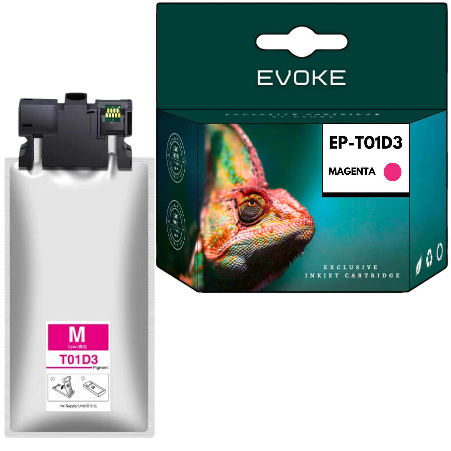 EVOKE T01D3 Tusz Kompatybilny z Epson WF-C529R WF-C529RDW WF-C529RDTW WF-C579RDWF Czerwony (Magenta) 20000 Stron 220 ml