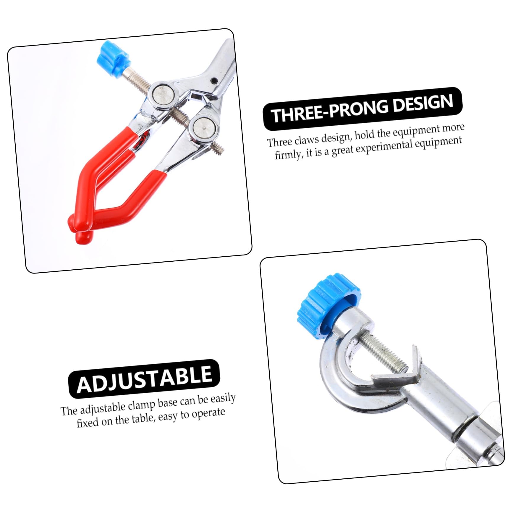 Cabilock 3 Pezzi Pinza da Laboratorio Artigli per Provette e Becher Ergonomico e Resistente Design Pratico per Esperimenti Scientifici Stabile e Facile da Usare