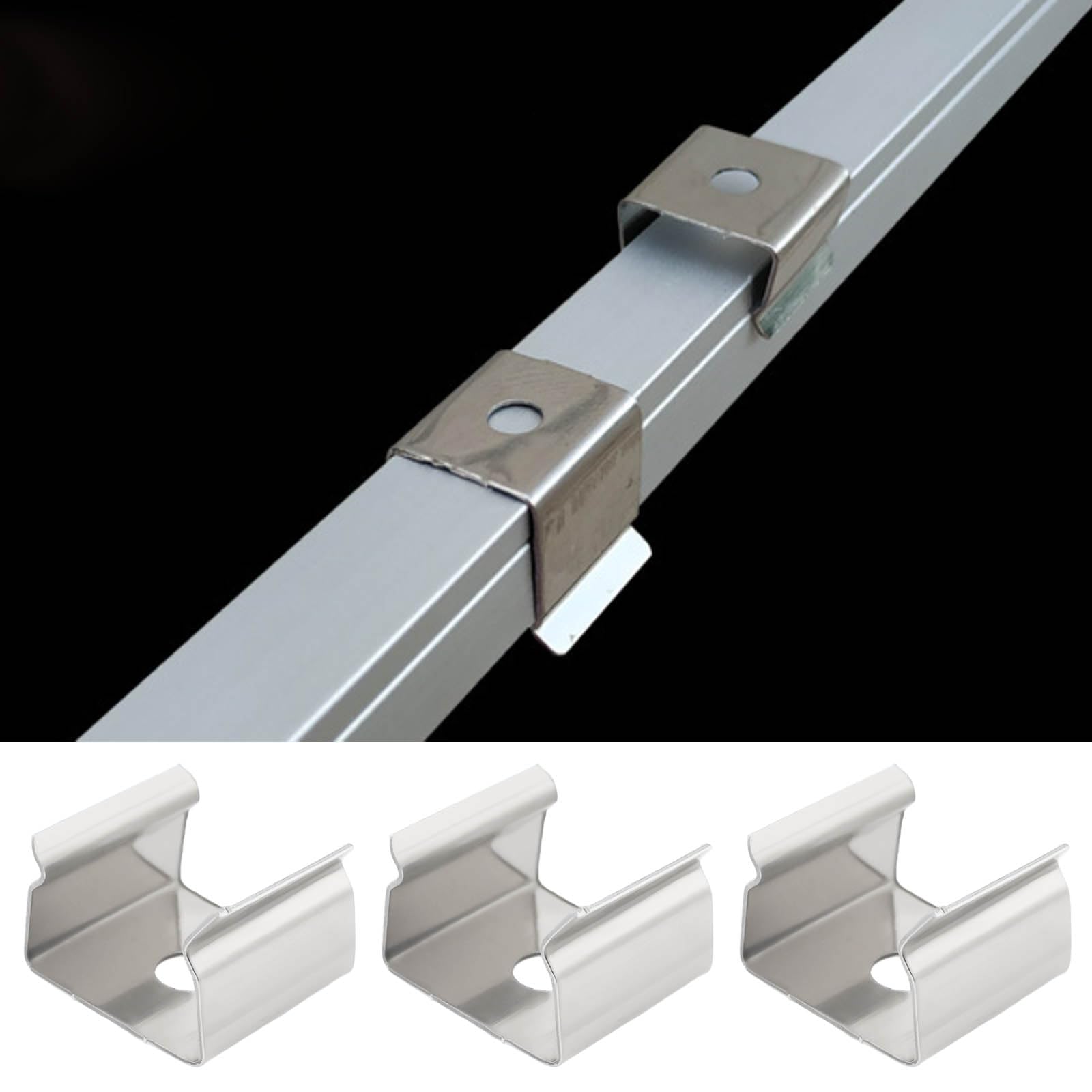 EMSea 50pcs Rope Light Mounting Clips Stainless Steel LED Rope Light Holder Strip Light Channel Clip for 9.5-12mm LED Strips(13x11 x9mm) - Image 2