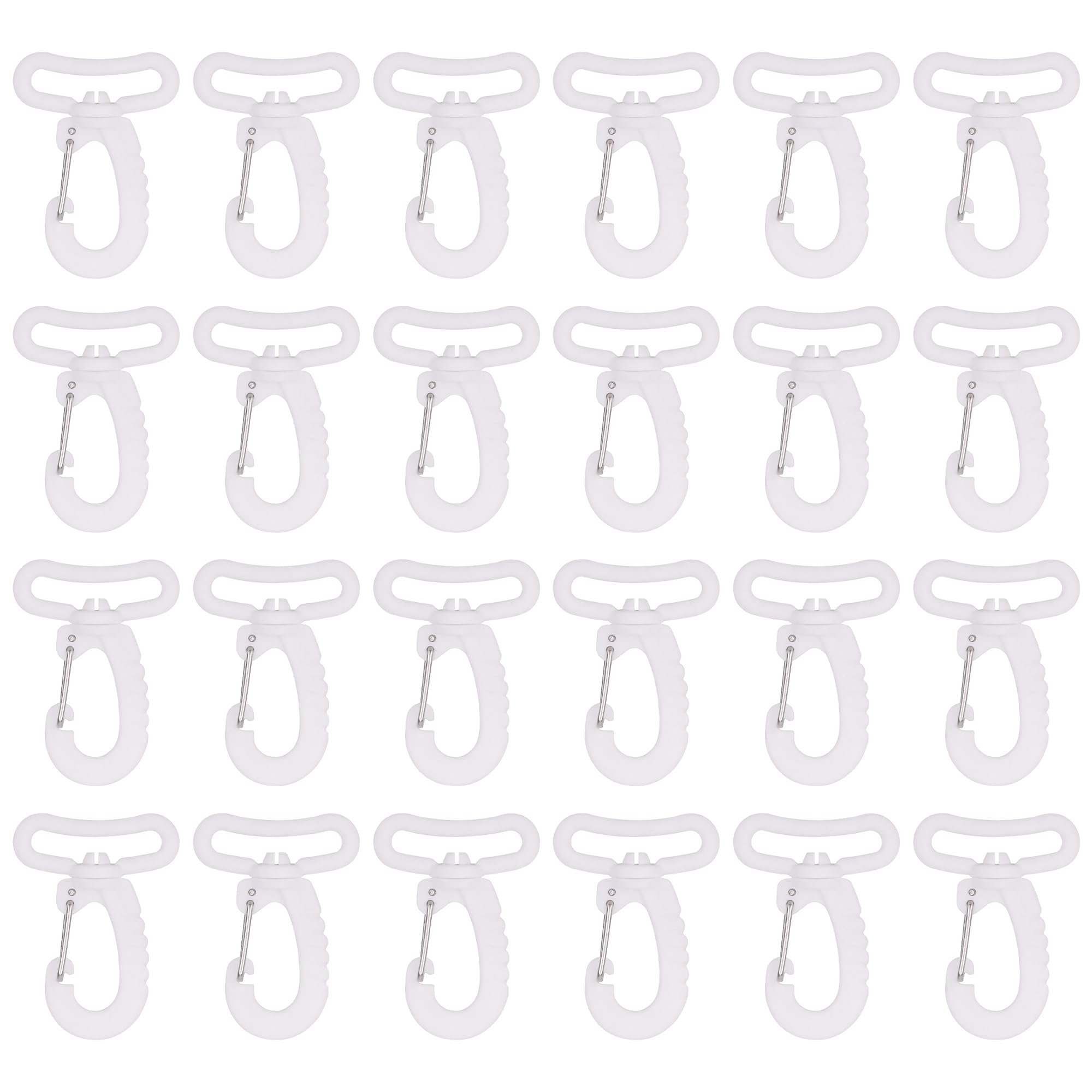 Trimming Shop Plastic Swivel Snap Hooks, 50pcs, 32mm, White