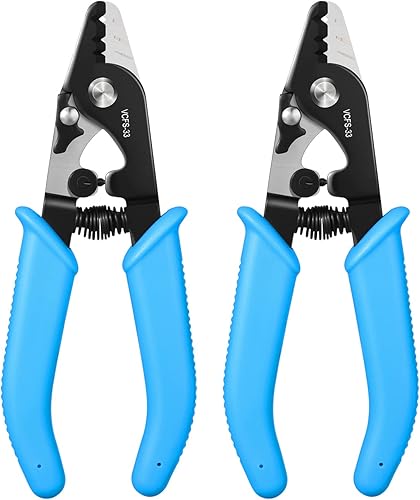 Miniatura 8 de VCFS-33 - Pelador de fibra óptica de 3 puertos con mango de 6 pulgadas, llave hexagonal ajustable para chaqueta, amortiguador y pelado de