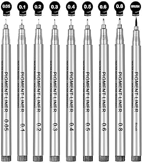 Black Fineliner Pens Art Pens - APOGO Fineliners Black Pens Drawing Pens for artists, Art Supplies Stationary Supplies Writing Pens, Micro Liner Pens for Manga ketch Book Anime Technical illustration