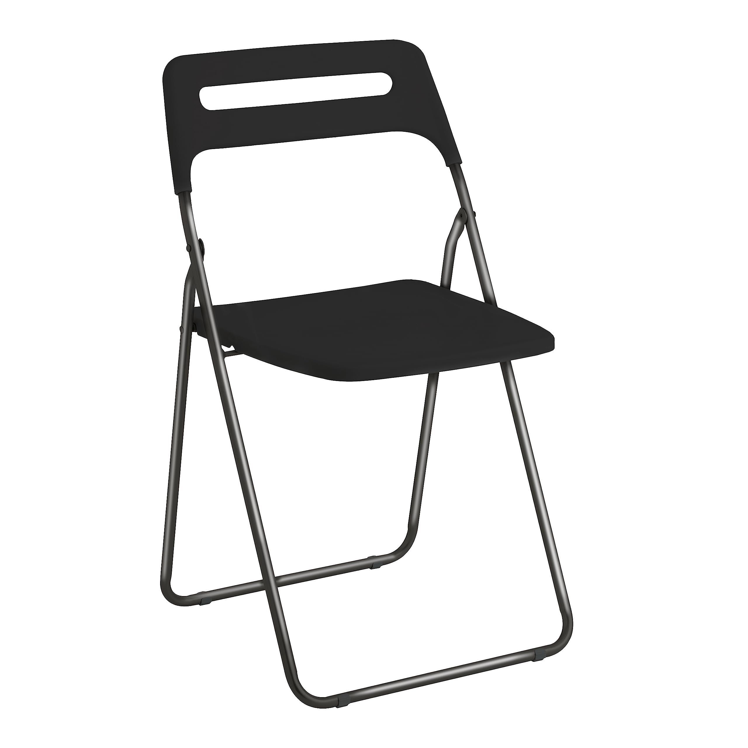 Baroni Home Silla Plegable para Ahorrar Espacio, Silla de Comedor para Interior y Exterior con Estructura de Acero, 42x38x78 cm (Negro, 1)