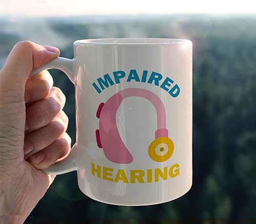 Miniatura 3 de Audífono de conciencia para sordos, alerta médica, arte comunitario sordo, taza de cerámica, taza de café con leche, taza de té con asa, regalos