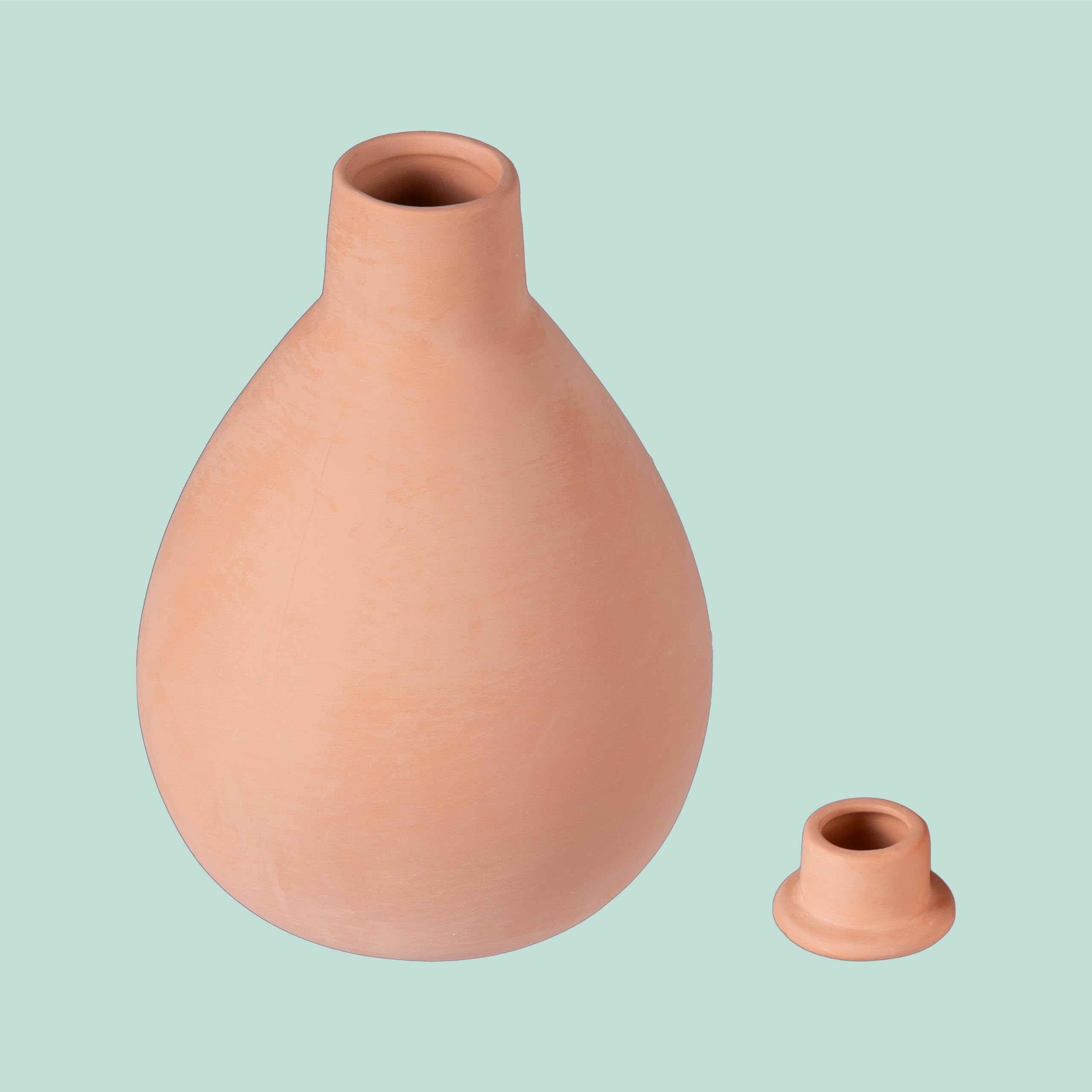 Relaxdays Set di 2 Vasi in Terracotta da 1L per Irrigazione Radicale, Aiule e Serre, Risparmio d'Acqua, 18x13x13 cm