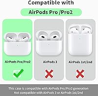 Vista 39 de Funda para AirPods Pro con kit de limpieza, funda de silicona suave para Apple AirPod Pro de 1ª/2ª generación, accesorios de funda AirPods Pro/Pro 2