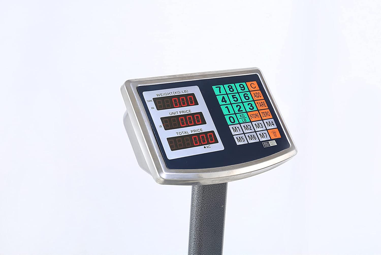 Balance Plateforme Industrielle 300 kg – Pèse-Colis Numérique avec Plateau Inox 50×40 cm, Graduation 100 g, Affichage LED Rouge, Batterie Rechargeable & Secteur, kg/lb