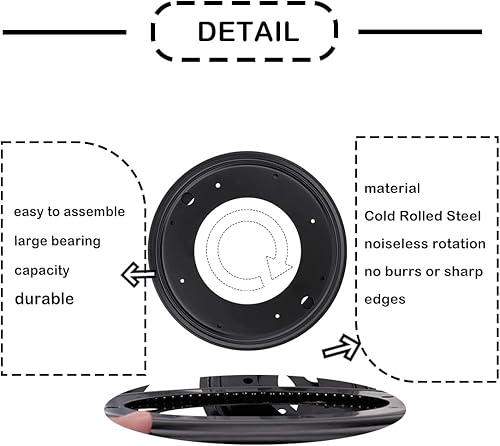 Miniatura 3 de Lazy Susan - Juego de 2 rodamientos giratorios cuadrados de acero de 8 pulgadas, placa giratoria de acero Lazy Susan, kit de piezas de base para