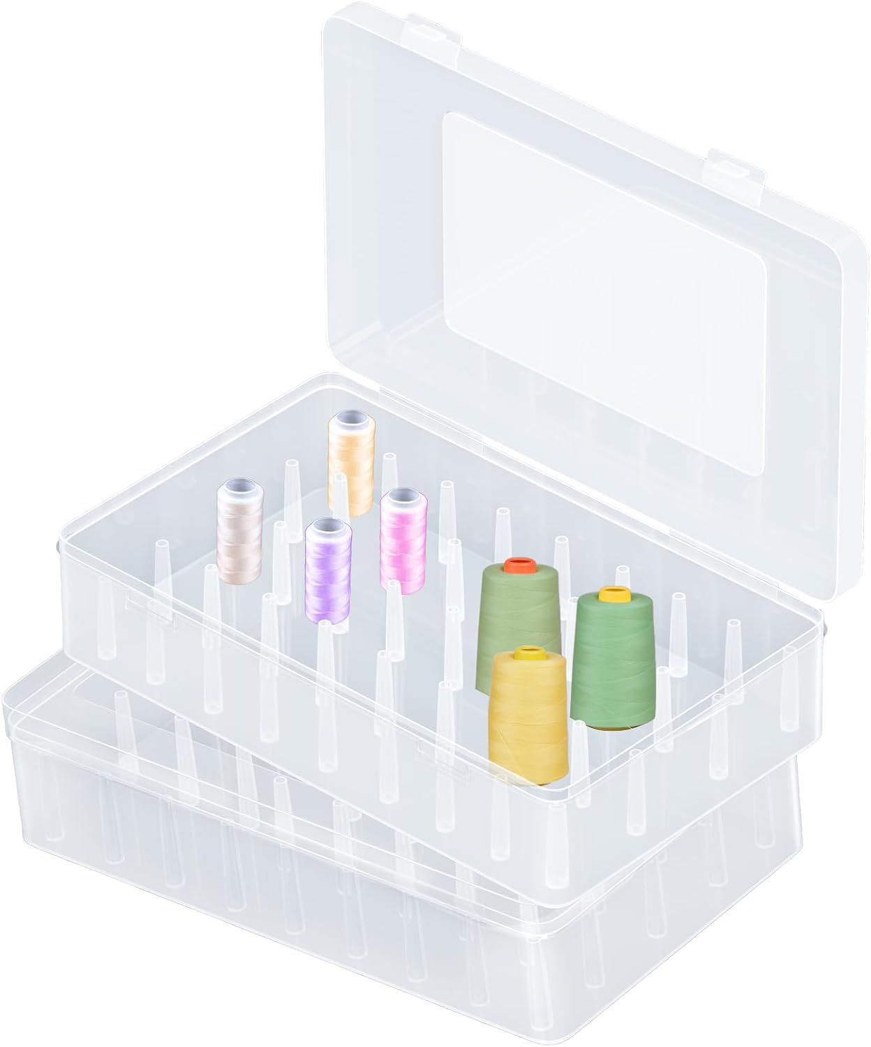 Amazon.com: QZONELIFE 2pcs Sewing Organizer Sewing Threads Box Bobbins ...