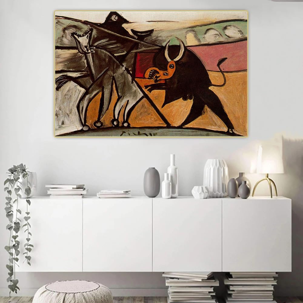 ピカソ アートポスター 額装 闘牛 フレーム付き インテリアアート モダンアート ピカソ アートポスター 額装 闘牛 フレーム付き インテリア