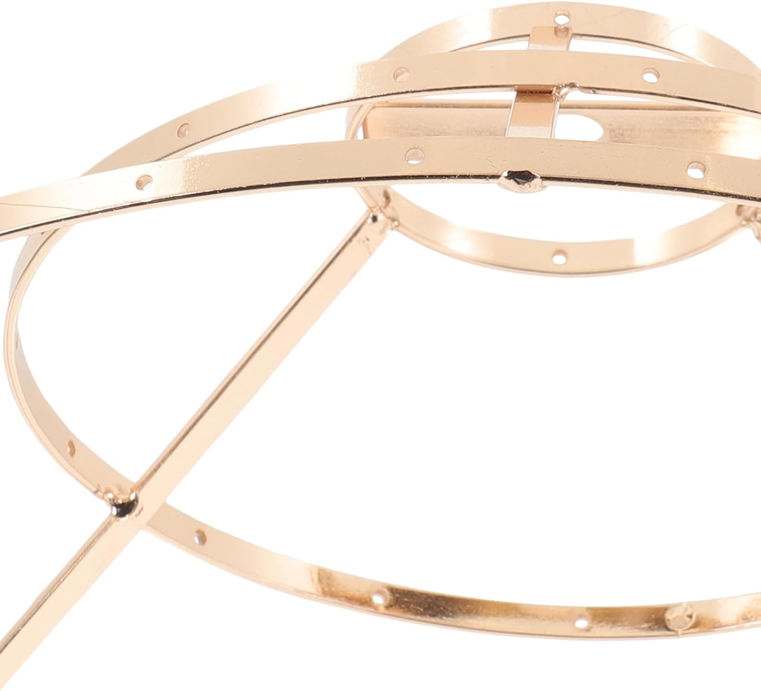 Retro 3 Tier Iron Lampshade Frame Ring Holder Golden