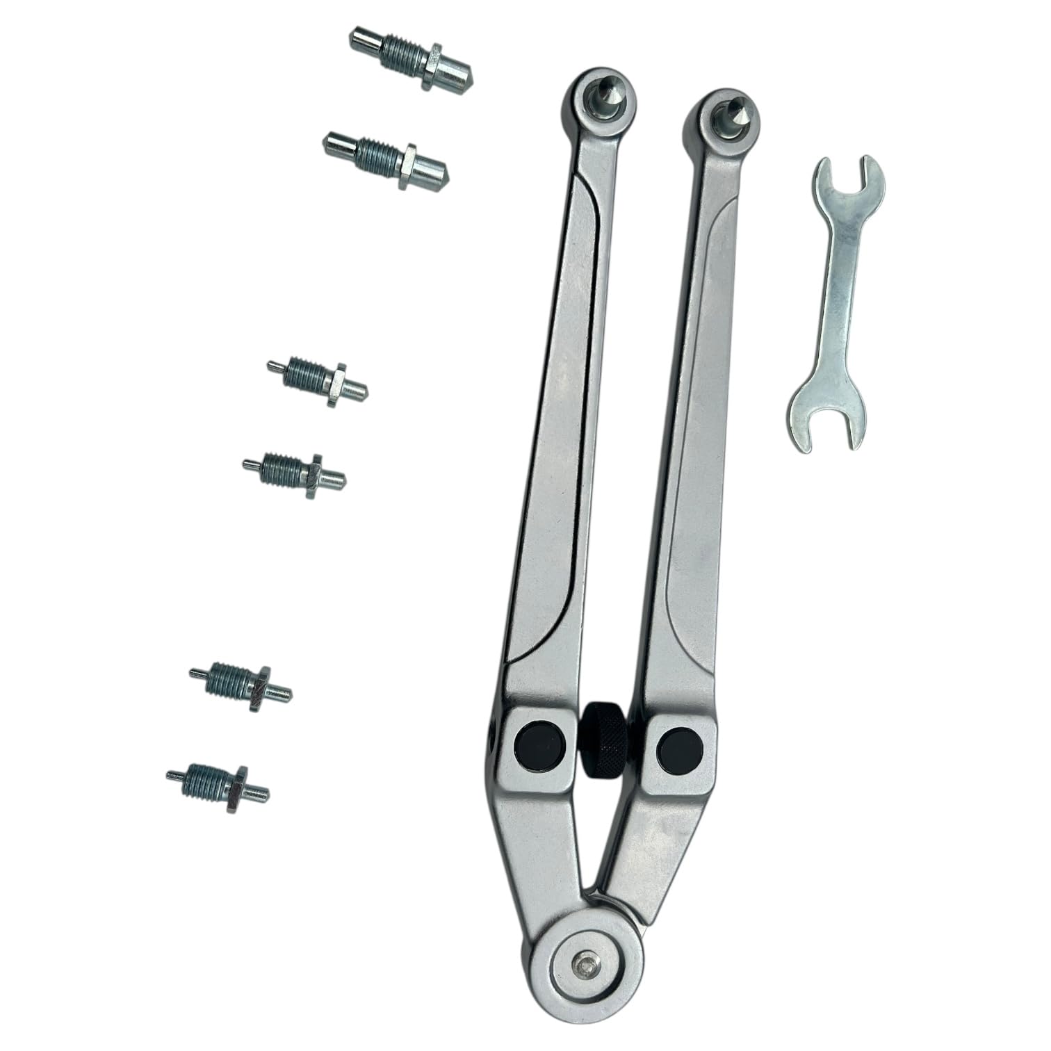 Alkan Stirnlochschlüssel Satz verstellbar Ø 2,5-9 mm CV-Stahl | Verstellbarer Zweilochmutterndreher mit 4 Zapfenpaaren, Ø 2,5-9 mm, für Zahnriemen, Montage & Feinmechanik