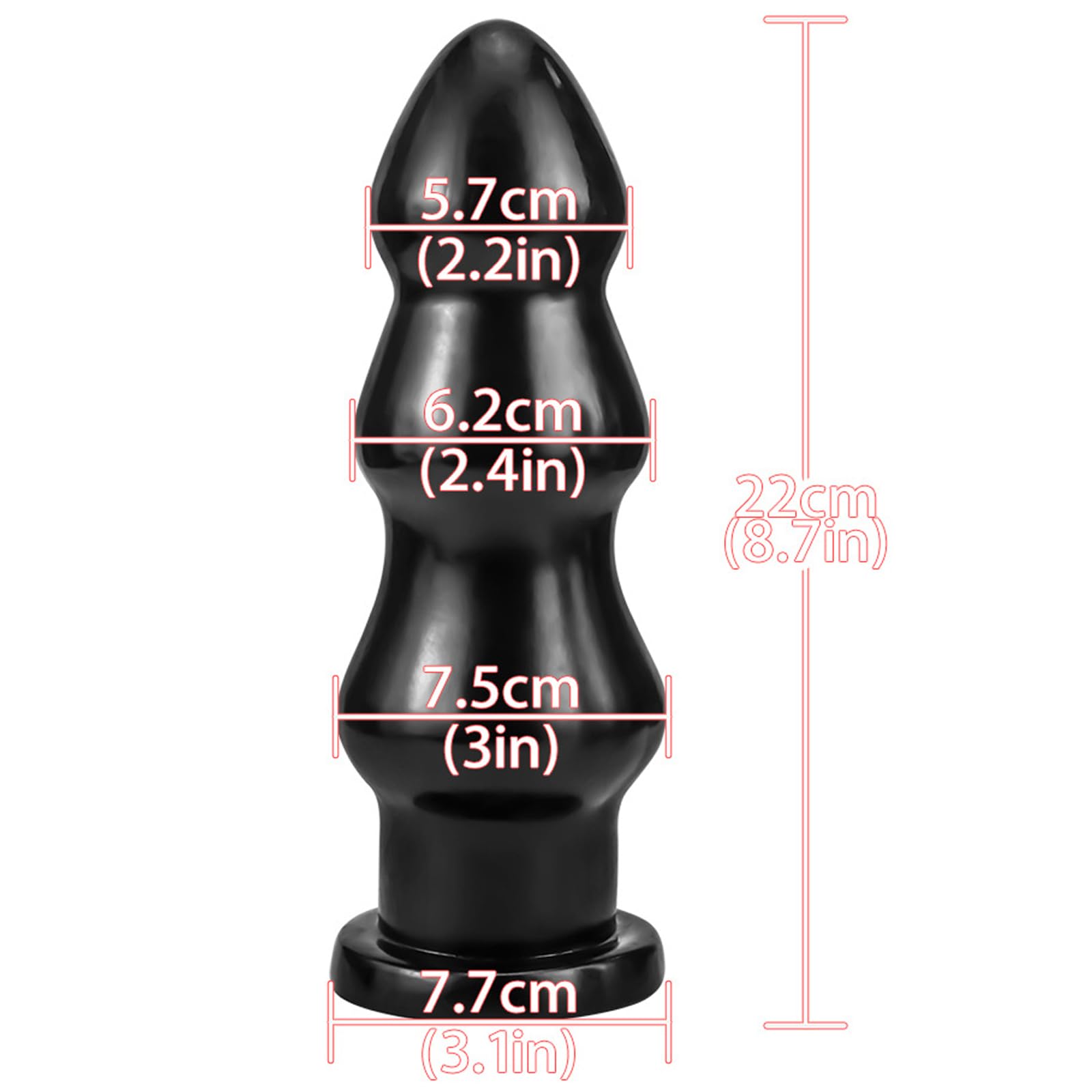 BDSMAGE Plug Anal con 3 bolas anales, Anal Juguetes Eróticos para Pareja Sexuales, Plugs Anaux Butt Plug pour Femmes Hommes, Juguetes Eróticos Sexuales (Negro)