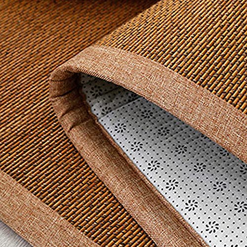 Alfombra Bambú Transpirable,Estera de Bambú de Verano,Alfombra de Bambú,Esterilla Rectangular,Suave Sin Rebabas,para Salón de Té Japonés/Espacio de Meditación,2cm de Espesor (W50xH110cm/20x43)
