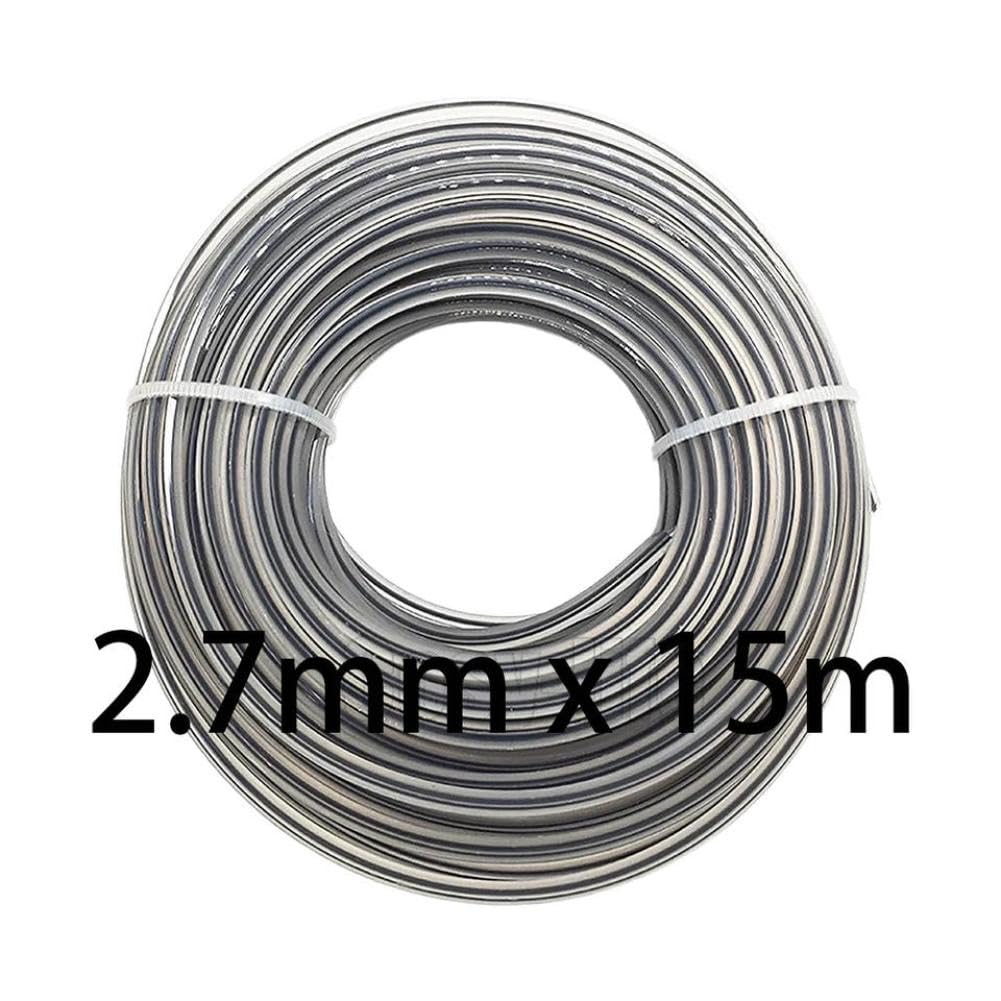Sostituzione del Filo in Nylon Compatibile con la Testina del decespugliatore a Corda Quadrata per falciatura del Filo Debroussailleuse 2,7/3 mm(3.0mm x 15m-1pc)