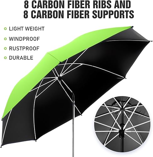 Miniatura 6 de Paquete de 2 paraguas de playa con abrazadera, paraguas ajustable de 360 para silla, paraguas UPF50+ para silla de playa, silla de patio, silla de