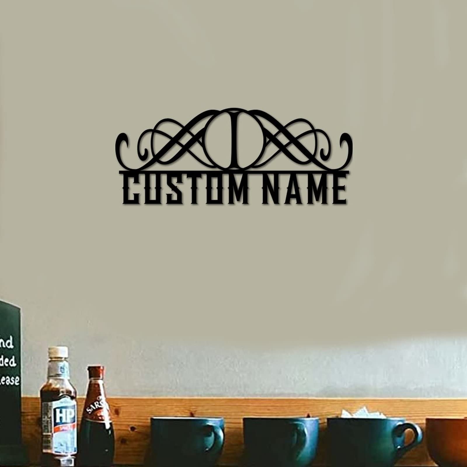 Plaque en métal monogramme I personnalisée de 61 cm pour décoration murale