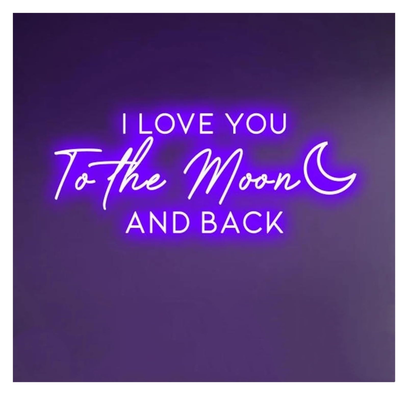 SHOUXI Sign Lamp I Love You to The Moon and Back Neon Sign, Wedding Gift Decoration, Apartment Bedroom Wall Decor 22.83x9.96in(Purple)