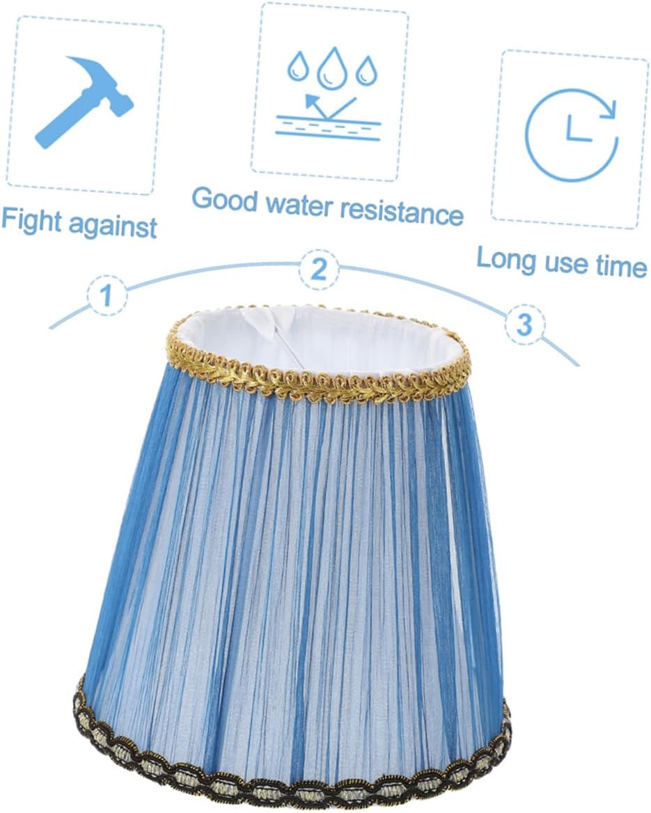 HOMSFOU 6 Pack Linen Clip-on Lampshade Floor Lamp Cover Woven Patterned Desk Lamp