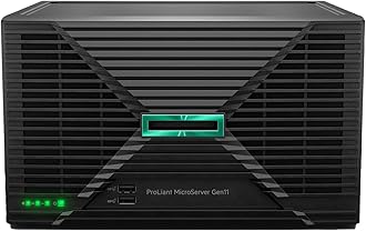 Hewlett Packard Enterprise ProLiant MicroServer Gen11 Tower Server, Intel Xeon E-2434 Processor, 32GB Memory, 4TB HDD Storage, External 180W US Power Supply (HPE Smart Choice P74440-005)