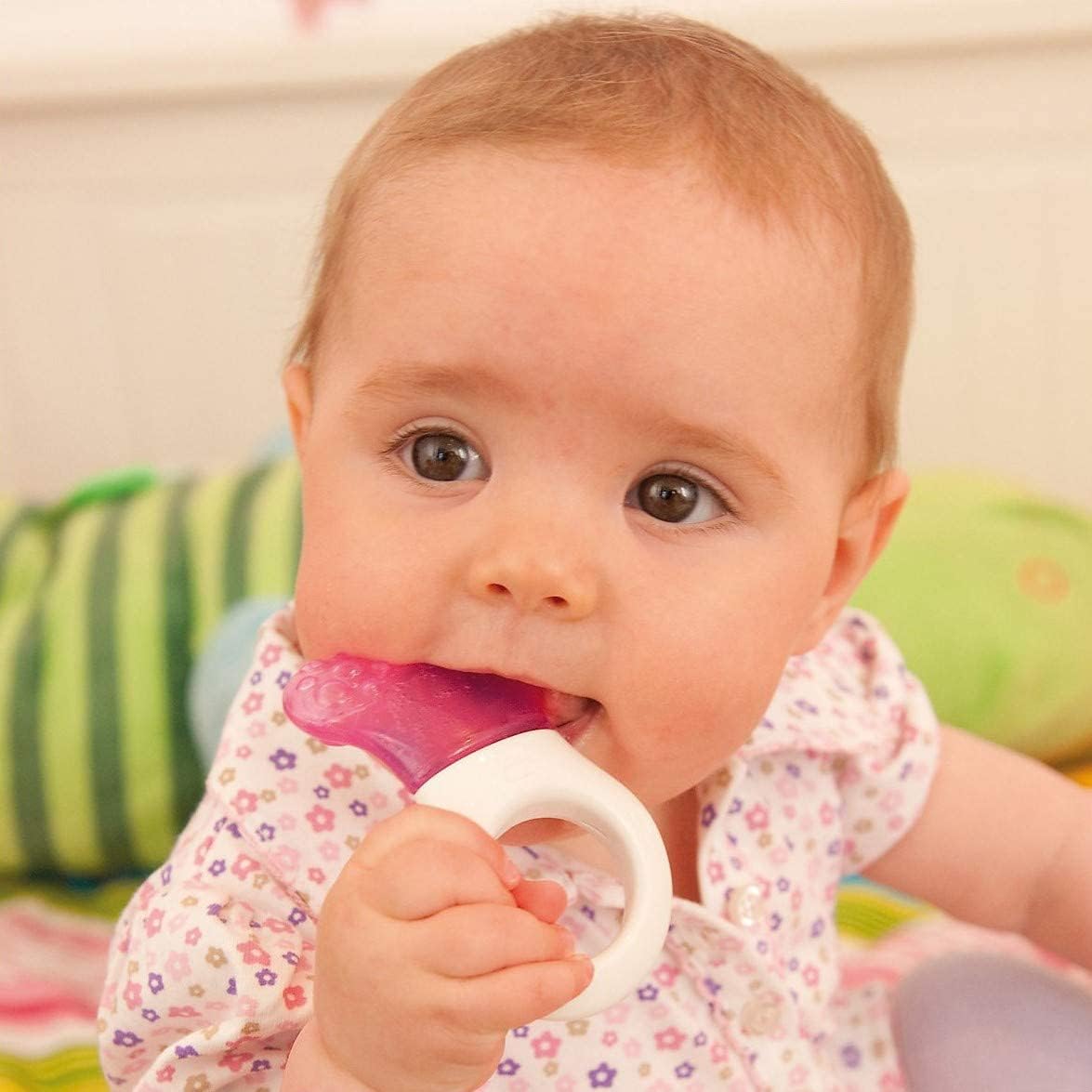 MAM Mini Cooler & Clip, Dentaruolo Rinfrescante e Clip, Massaggiagengive, Rosa