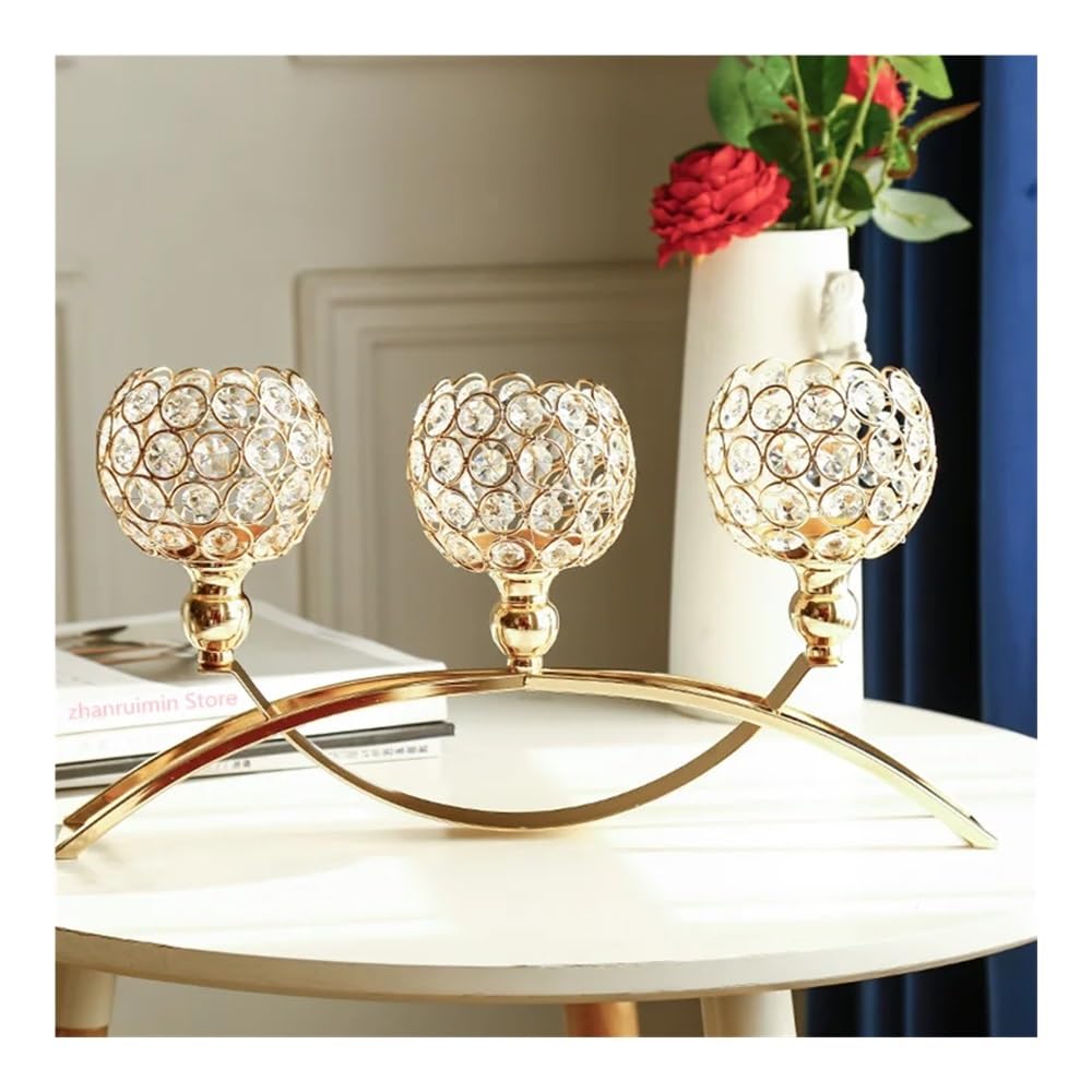 Candelabro de metal de cristal para mesa de café, centro de mesa, candelabro para boda, Navidad, decoración del hogar (plata)