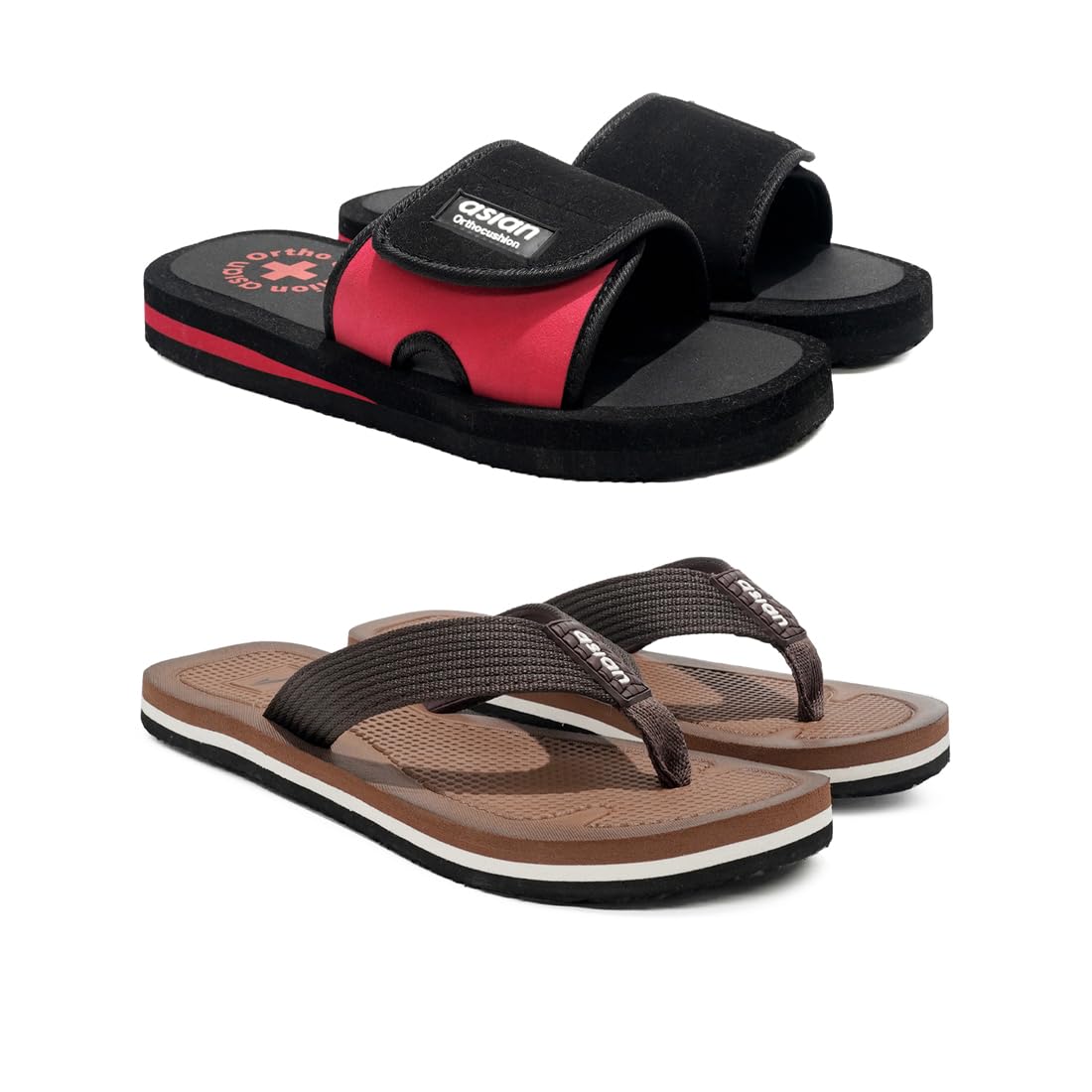 ASIAN Mens Slipper Combo Pack of 2 Daily Used Flip-Flop & Slippers | Lightweight with Multicolor Rubber Chappals for Mens & Boys (B0CCDL4SP3) Amazon Price History, Amazon Price Tracker