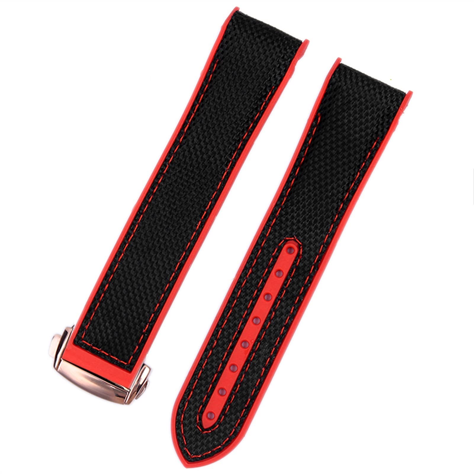 Correa de Caucho de Nailon Omega para Hombre con Cierre Plegable, Accesorio para Reloj, Cadena de Silicona