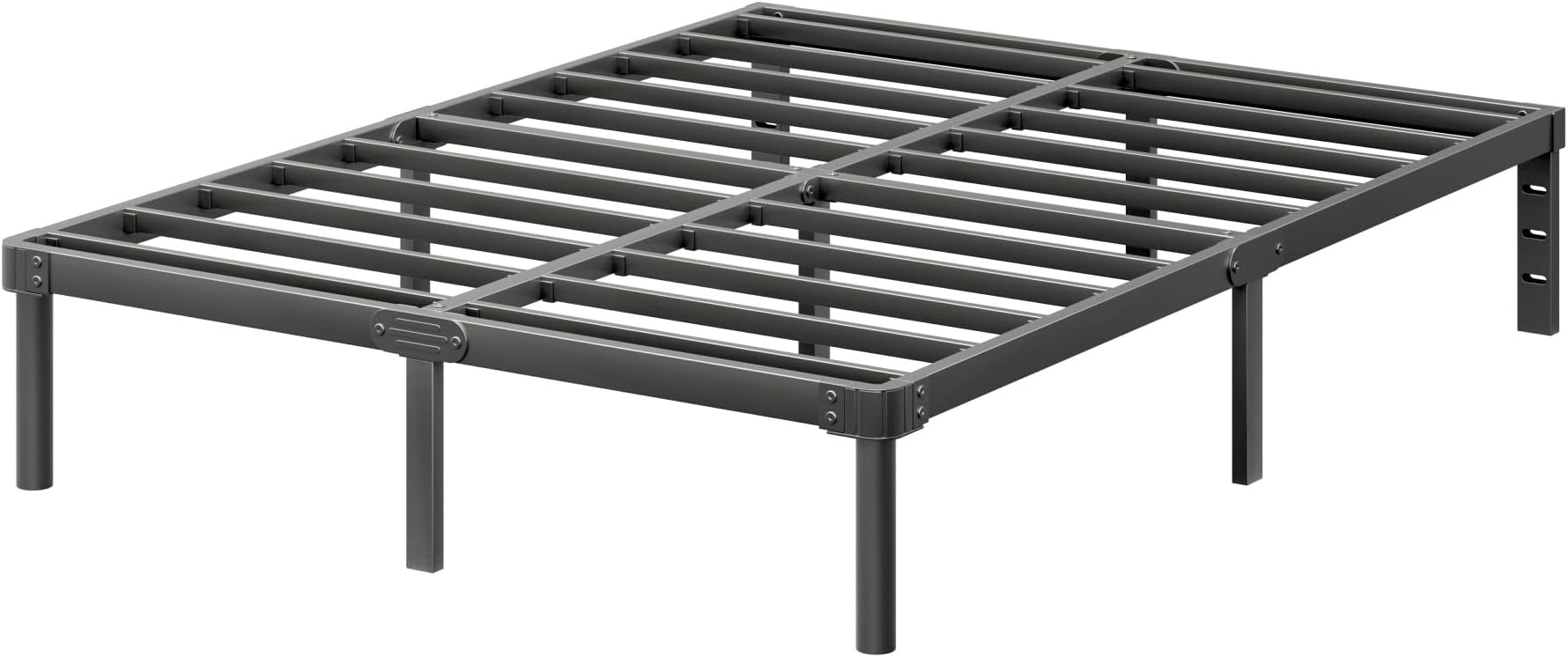 ZIYOO 16 Inch Queen Size Metal Platform Bed Frame with Heavy-Duty Steel Slat Support, No Box Spring Needed, Under Bed Storage Space, Easy Assembly, Noise-Free, Sturdy & Durable, Black