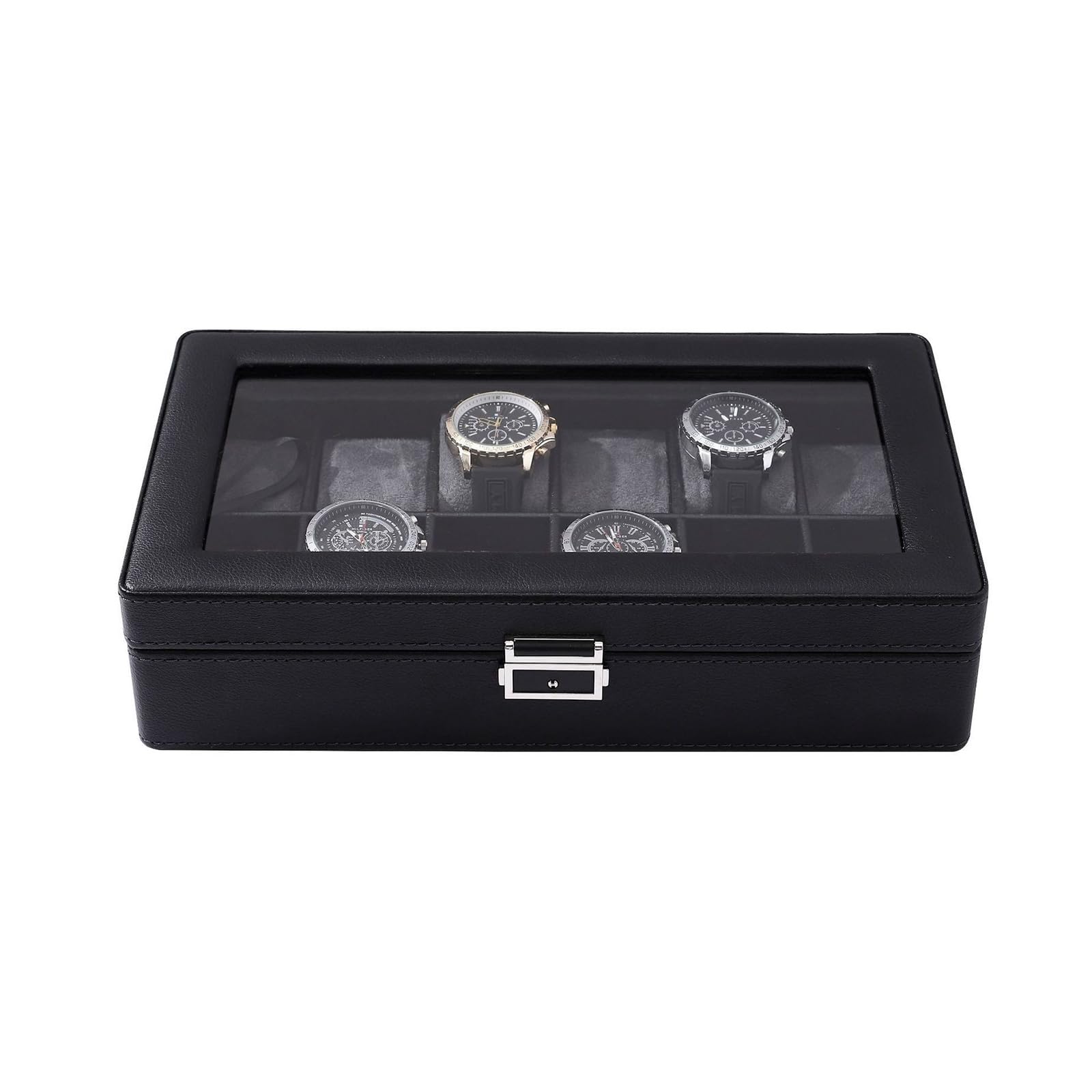 Mllepjdh Sophisticated Jewelry Chest with Plush Lining Compact Travel Jewelry Box Watch Display Holder for Organizing Adornment Lockable Chest