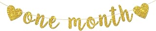 One Month Banner, Baby Shower Party Decorations, Newborn Sign Banner, New Baby - Gender Reveal - Happy 30 Days Party Decorations, Gold Glitter