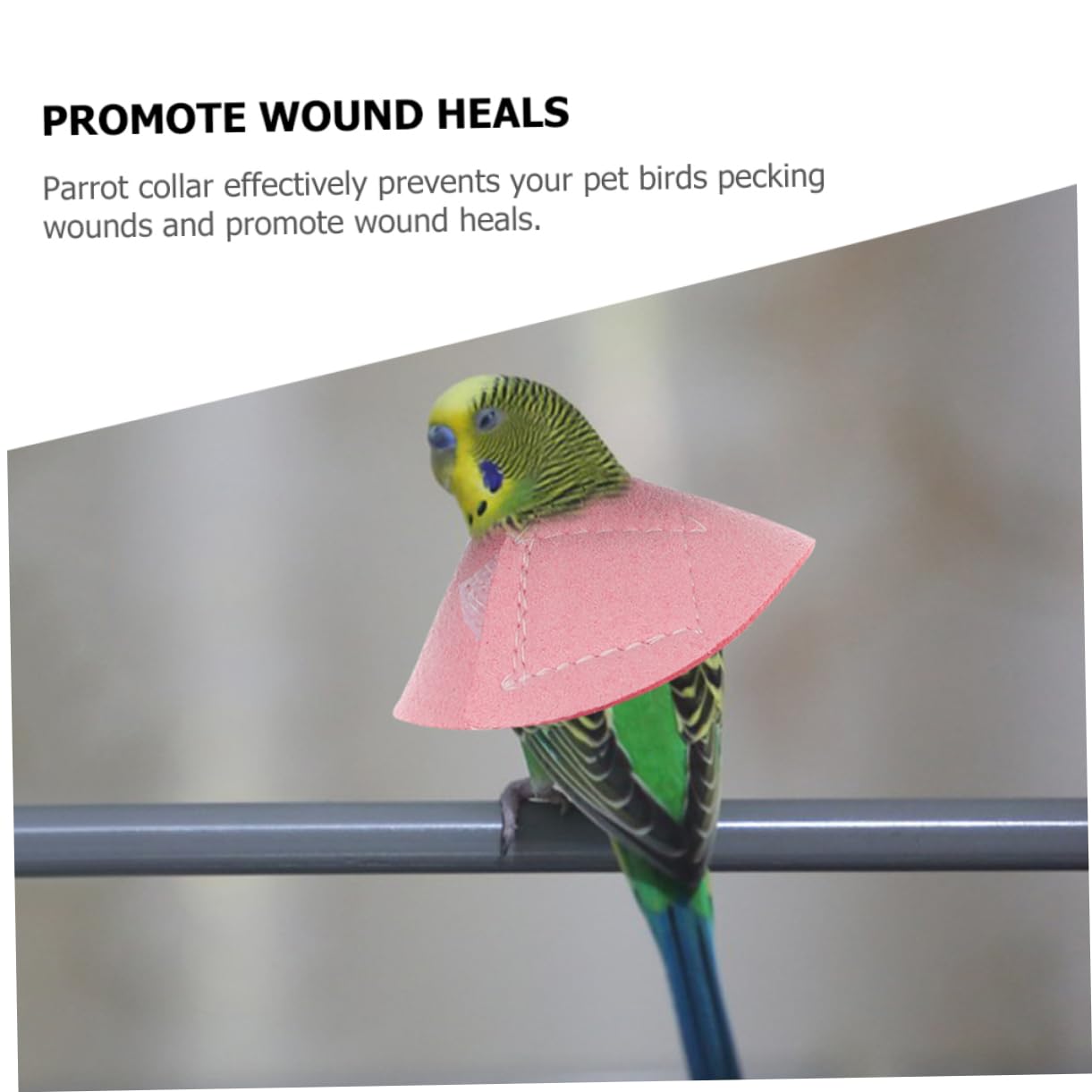TOGEVAL Parrot Collar Soft Breathable Bird Neck Protector Cone for Pet Birds -Biting Decorative