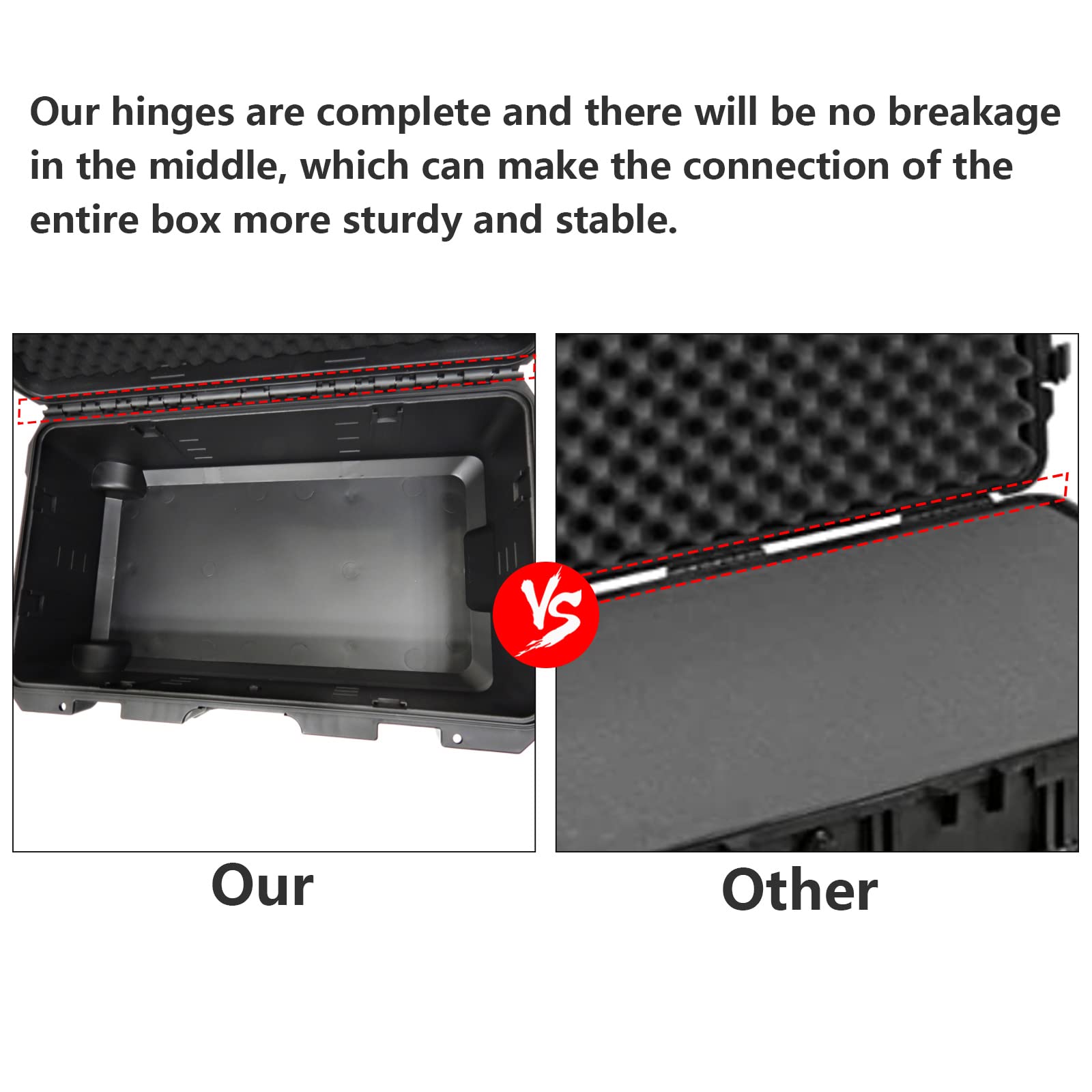 Stranthother Hard Case With Foam, 22 * 13.8 * 8.9 Inch Shockproof Camera Cases, Carry On Hard Case Waterproof, Protective Case with Foam All Weather, for Drones, Camera, Telescope