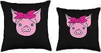 Vista 3 de Cute Mini Pig Girl Miniature Pig Owner Throw Pillow