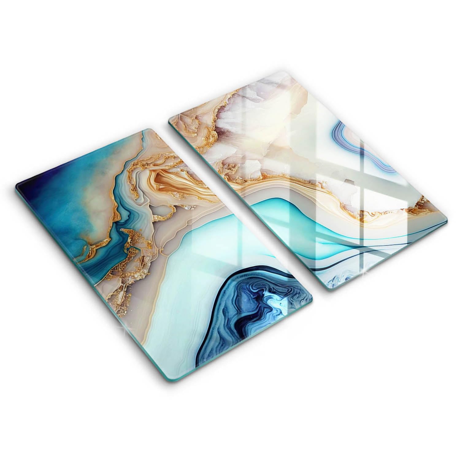 Plaque induction protection marbre multicolore 2x30x52 pour protéger plan de travail de cuisine