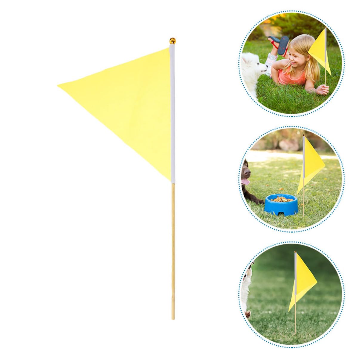 Dreieckige Markierungsfahnen Gelbe Gartenflaggen aus Polyester 10 Stück zur Standortbestimmung Leicht in Boden Einzufügen für Garten und Landschaftsgestaltung