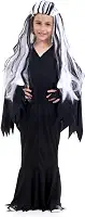 Fantasia Morticia Infantil 923480-m Sulamericana Fantasias Preto/branco 6/8 Anos