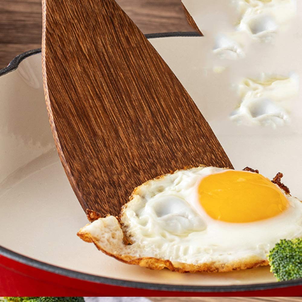 Spatule en bois pour la cuisson résistante aux hautes températures et antiadhésive, manche long