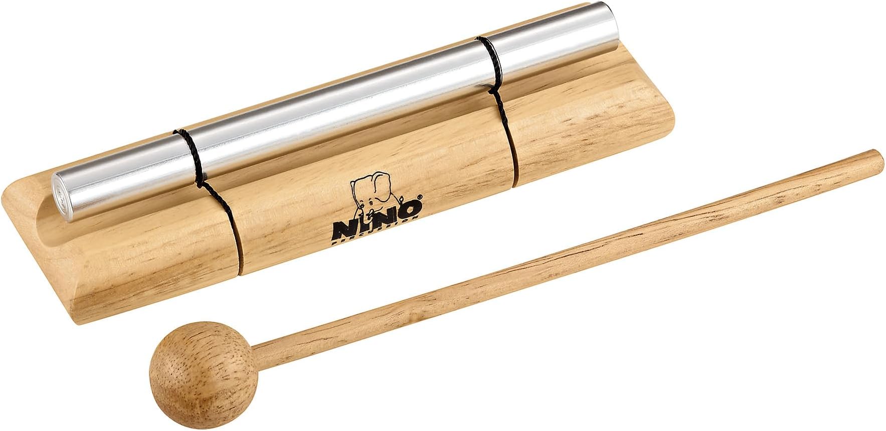 Nino Percussion Energy Chimes Instrument – Medium – with Beater – Gift Idea for Children from 3 Years – Wood and Aluminium, Natural (NINO579M)