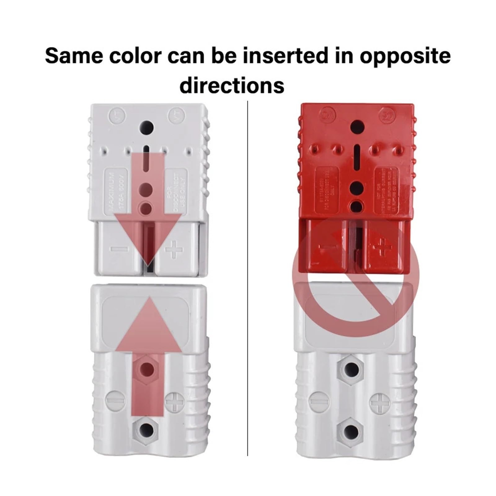 2Uds 50A 120A 175A 350A conector de carga de batería 600V enchufe de alimentación rápida de alta corriente for batería de coche eléctrico, CableSolar(2PCS grey 350A)